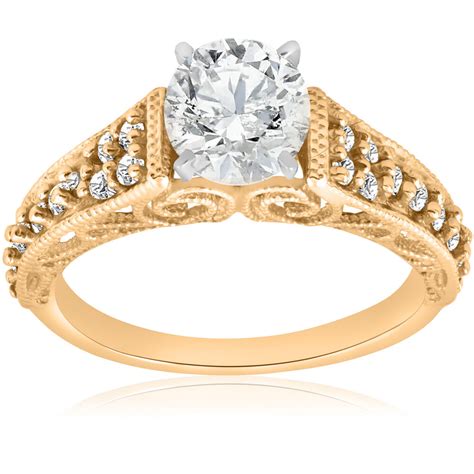 Diamond engagement rings for women. 5/8ct Vintage Diamond Engagement Ring 14K Yellow Gold ...