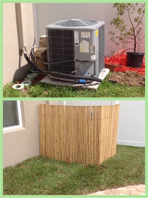Air Conditioner Cover Bamboo Backyard Decor Hide Trash Cans Diy Yard