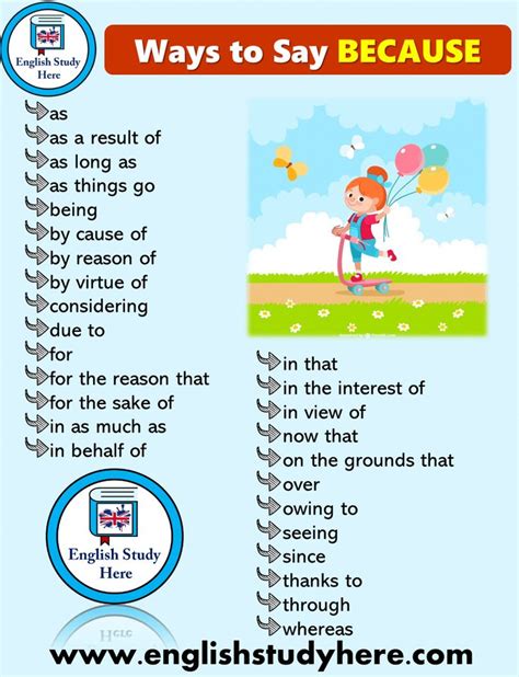 27 Ways To Say Because In English English Study Here