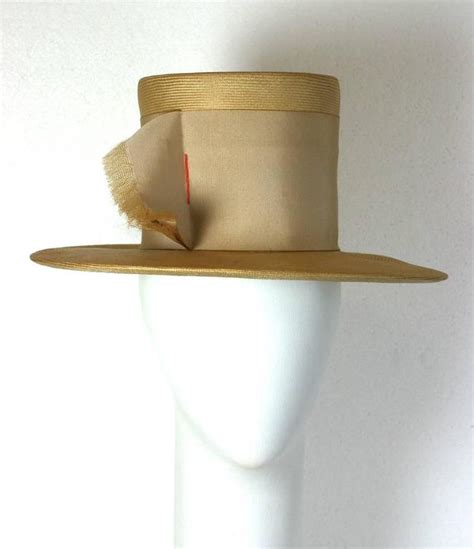 Charming Straw Top Hat At 1stdibs Straw Top Hats