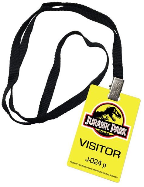 Jurassic Park Visitor Pass Novelty Id Badge Prop Costume Etsy