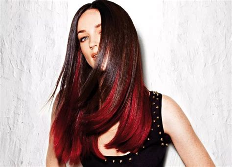 Dark Brown Hair With Red Highlights Underneath