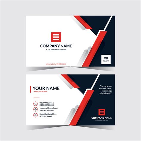 Front And Back Side Business Card Template 2037310 Vector Art At Vecteezy