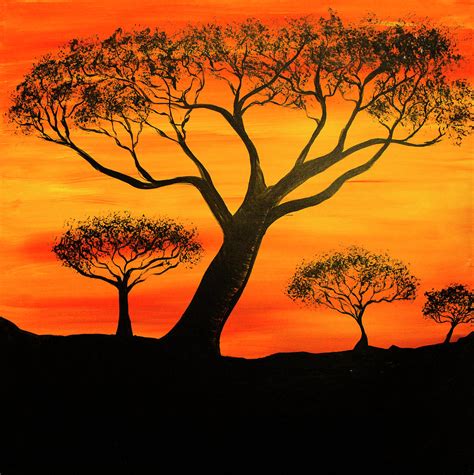 African Safaritrees Painting By Tina Law