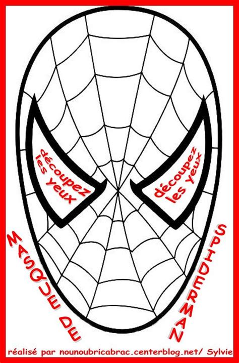Spiderman... Masque à colorier et à découper