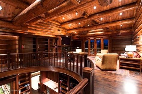 Stunning Log Cabin In Teton County Wyoming Huge Mansions Log Cabin