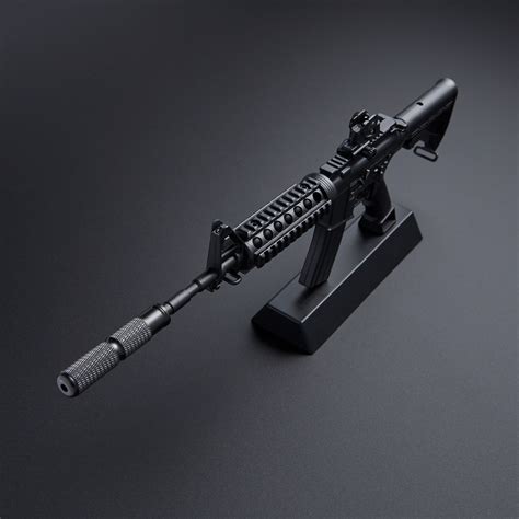 Ar15 13 Scale Diecast Metal Model Gun Display Stand Black Goat