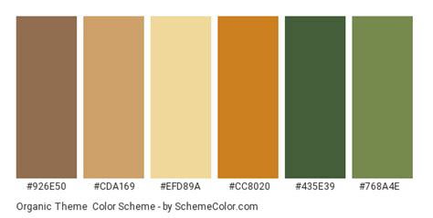 Organic Theme Color Scheme Brown
