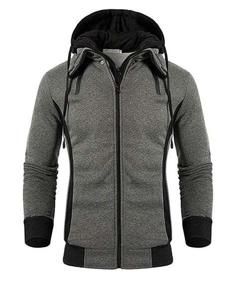 Our hoodie jackets are slim fit. Men's Hoodies Slim Fit Double Zipper Fleece Hooded | Mens ...