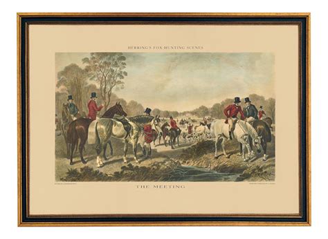 J. F. Herring "The Meeting" Fox Hunting Scene Reproduction Print | Fox
