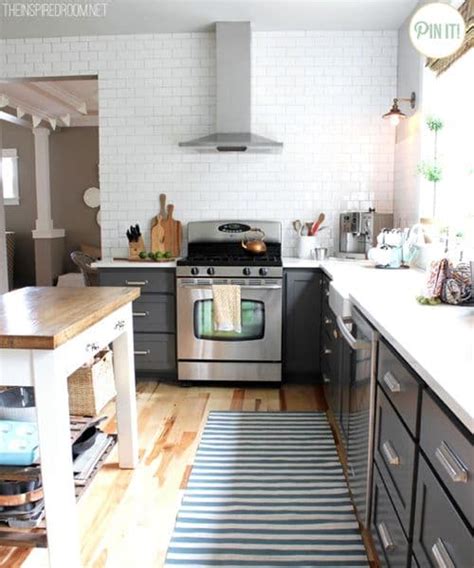 I've been eyeing the tuxedo kitchen look. The Look- Two Tone Tuxedo Kitchen - Bright Green Door