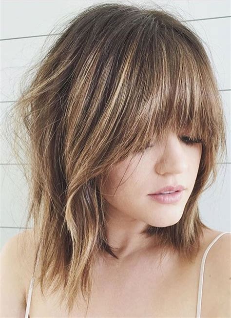 21 cute lob with bangs to copy in 2021 blond on brown lob with bangs