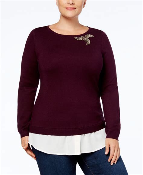 Charter Club Plus Size Layered Look Sweater Created For Macys And Reviews Sweaters Plus