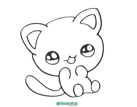 A palavra kawaii é um adjetivo da língua japonesa que significa fofo ou fofo . Gato para Colorir: desenhos para imprimir e pintar ...