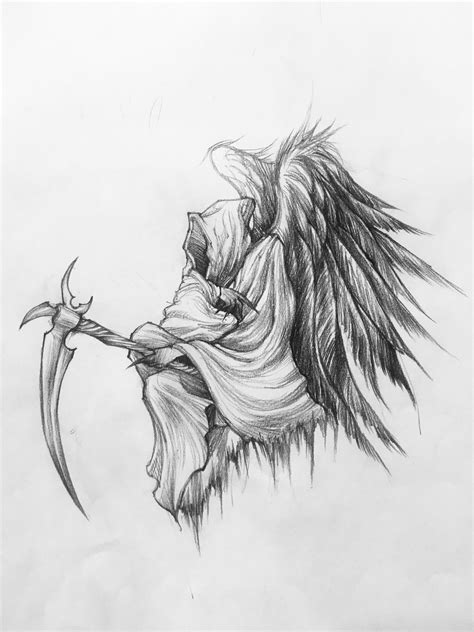 Grim Reaper Scary Drawings Sketch Tattoo Design Satanic Art