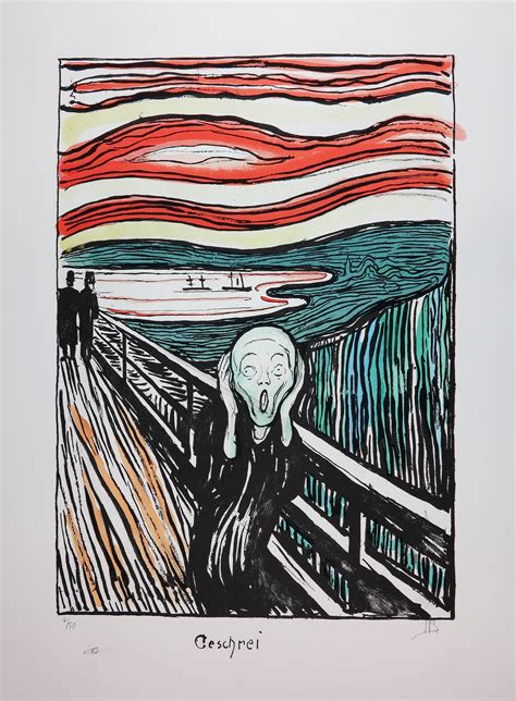 Edvard Munch The Scream 1895 Handsigned And Numbered Lithograph