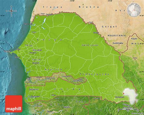Senegal Satelliten Karte
