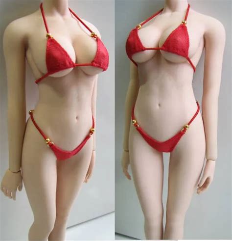 Estartek Pl64 1 6 Full Hand Made Customized Sexy Red Bikini Set For 12inch Phicen Action Figure