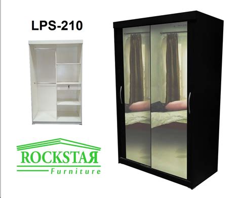 Dengan penambahan variasi warna putih serat gloss. Jual Lemari Pakaian HPL Sliding 2 Pintu Hitam Gliter+Kaca ...