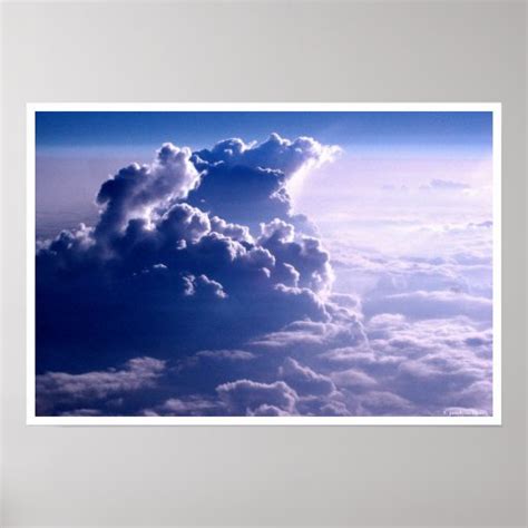 Blue Sky Flying Through Clouds Poster Zazzle