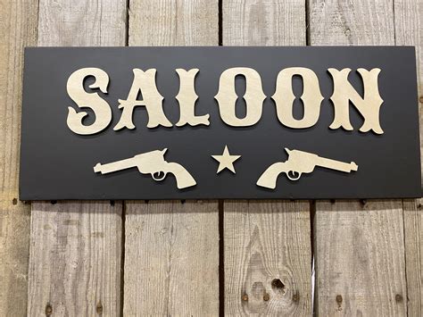 Saloon Sign Saloon Decor Old West Saloon Signs Western Etsy