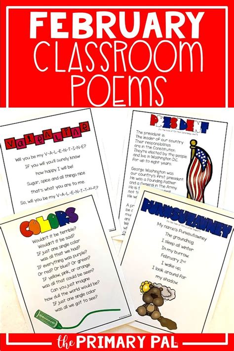 February Poem And Book Set Student Poetry February Classroom Poems