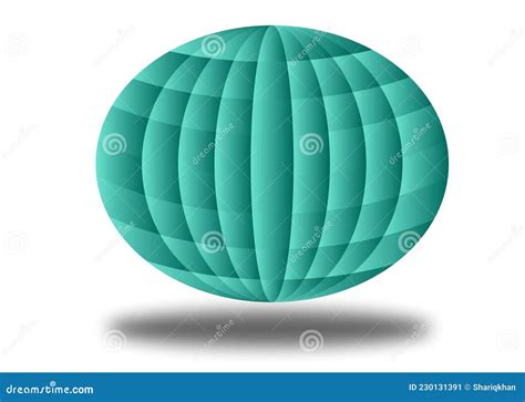 Elliptic Sphere With Grid Sectors Displaying Shape Of Earth Or Globe