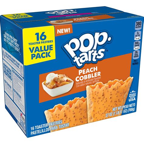 pop tarts frosted peach cobbler toaster pastries 27 oz 16 count
