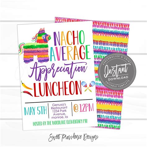 Business communication » invitation wording » 48+ best employee appreciation invitation wording ideas. Teacher Appreciation Luncheon Invitation, Fiesta Nacho ...