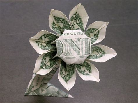 How To Fold A Dollar Into A Flower Origami