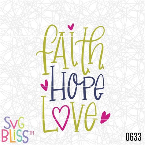 Faith Hope Love Svg Handlettered Christian Cut File Etsy