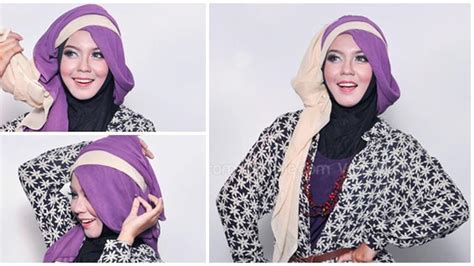 Tutorial Hijab Wisuda Segi Empat Dua Warna Ide Perpaduan Warna