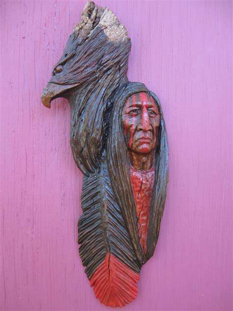 Native American Indian Wood Carvings Wood Spirit Carving And Native