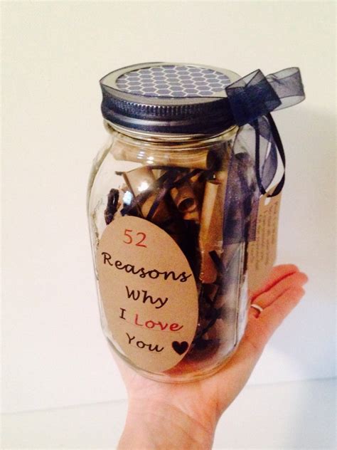 52 Reasons Why I Love You T In A Jar Navy Blue By Thebumblecomb
