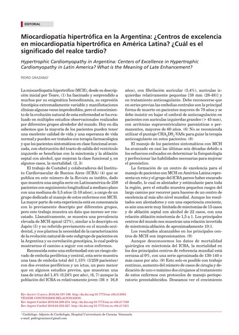 PDF Miocardiopatía hipertrófica en la Argentina Centros de