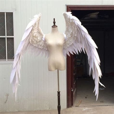 White Cosplay Angel Wings Shows Festivals Black Red Angel Feather Wi