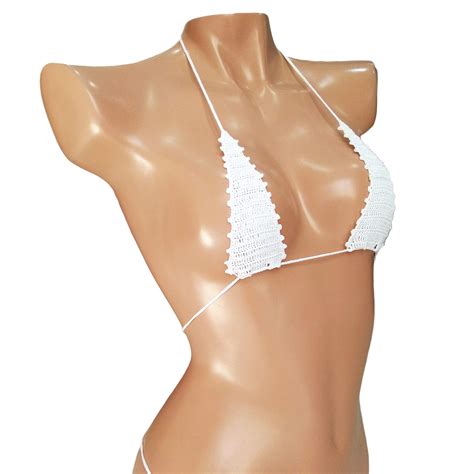 White Crochet Extreme Micro Bikini G String See Through Bikini Thong Bikini Set Tiny Mini Bikini