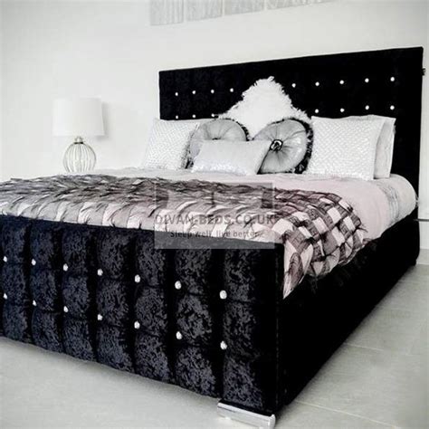 Valencia Luxury Crushed Velvet Upholstered Bed Frame Velvet Upholstered Bed Luxury Bed Frames