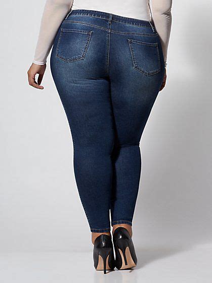 Plus Size Rhinestone Detail Skinny Jeans Fashion To Figure Fashion