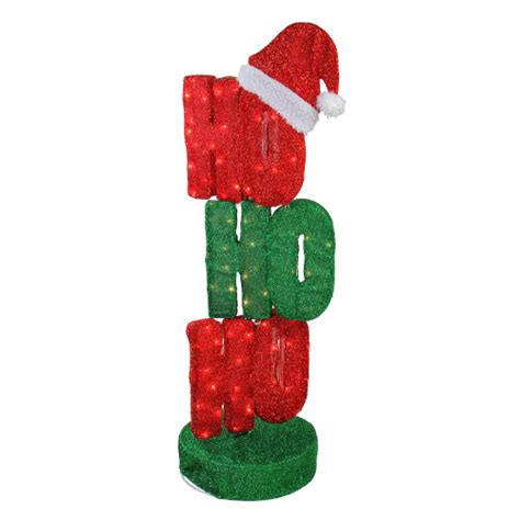 44 Oscillating Red And Green Lighted Ho Ho Ho Sign Christmas Outdoor