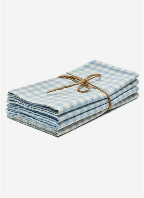 Mini Gingham Baby Blue Napkins Heather Taylor Home