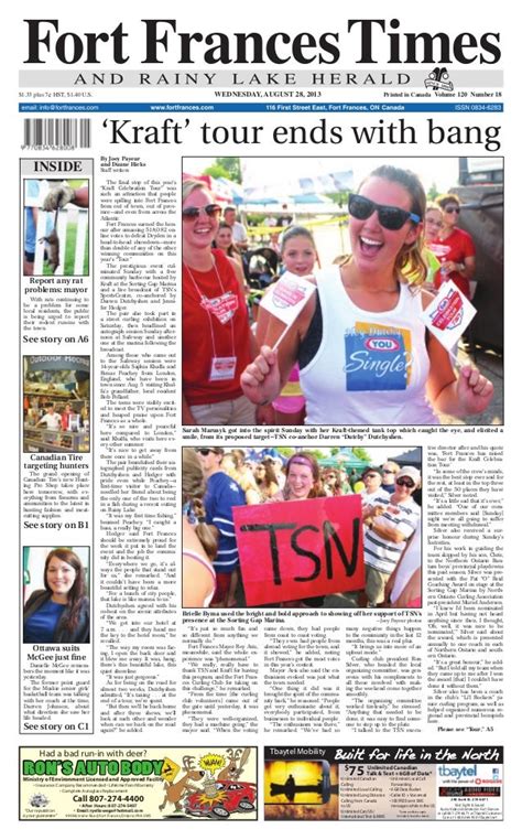 Fort Frances Times August 28 2013 3 Pages