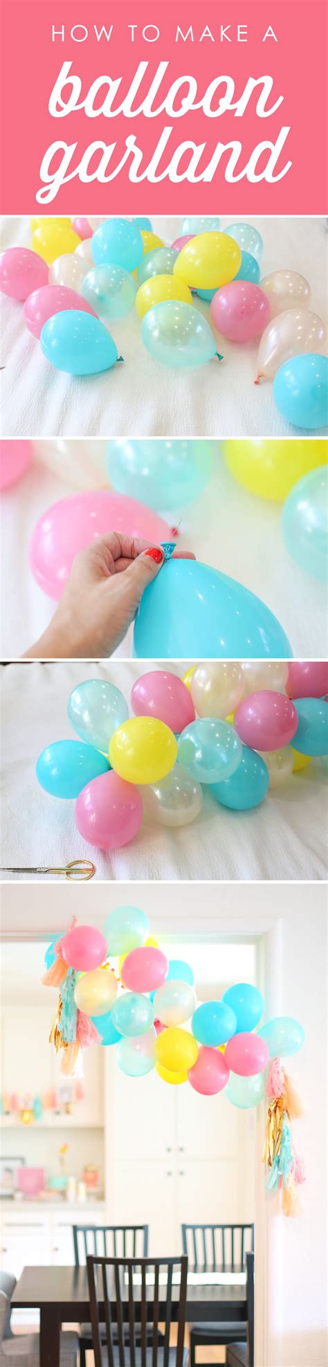 When the garland is full, it's time to hang it and add the embellishments! How to Make a Balloon Garland