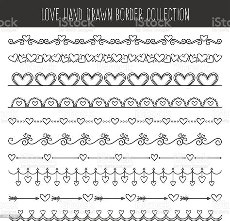 Lovely Hand Drawn Borders Stock Illustration Download Image Now Abstract Art Art And Craft