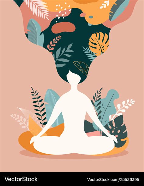 Mindfulness Meditation And Yoga Background Vector Image