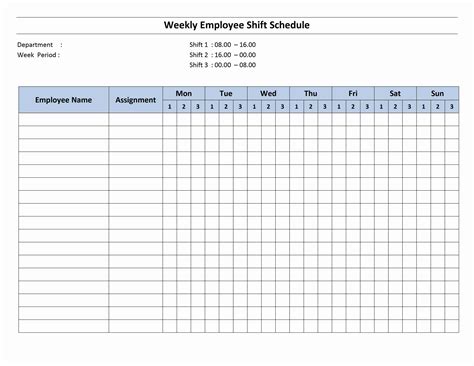 8 Hour Shift Schedule - Open Office Templates