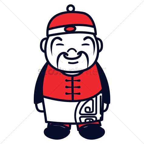 Chinese Man With Cap Vector Image 1599312 Stockunlimited