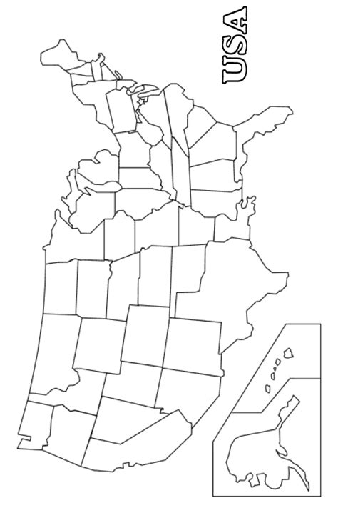 US Map - America - Free Printable Coloring Pages