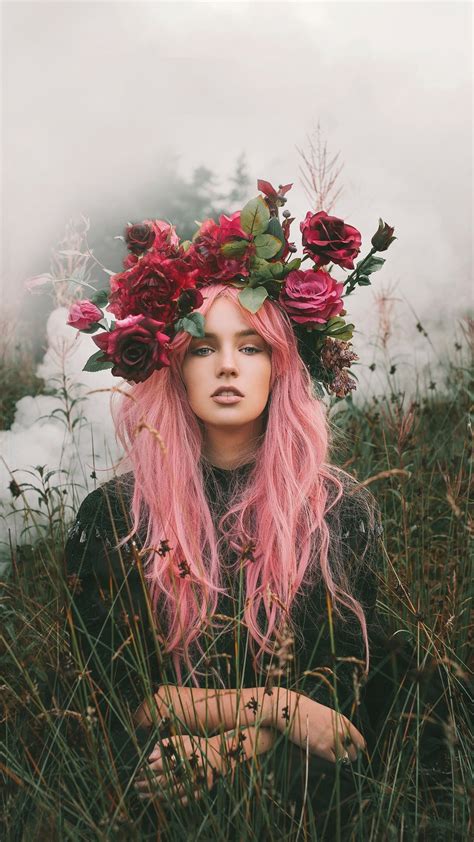 New best destkop wallpapers, wallpapers hd, hd wallpapers for pc, ipad, iphone, android phone. Girl-of-Nature-Flowers-Crown-iPhone-Wallpaper - iPhone ...