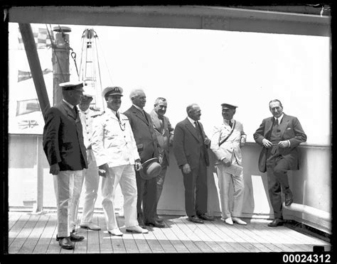 Group Portrait With Eight Men On Board Rms Orsova Including Stanley